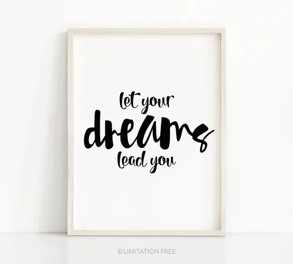 Inspirational Quote Typography Wall Art Print
