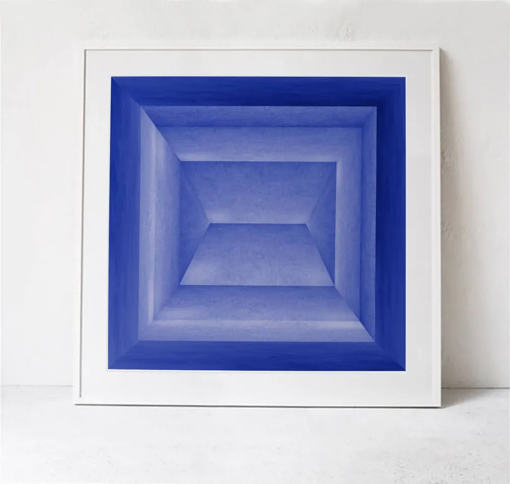 Cobalt Blue Abstract Art Print, Contemporary - Image 3