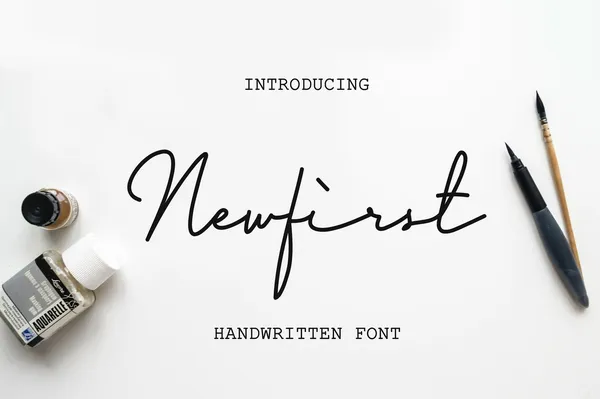 Newfirst Signature Script Font Art Print, Wedding Calligraphy