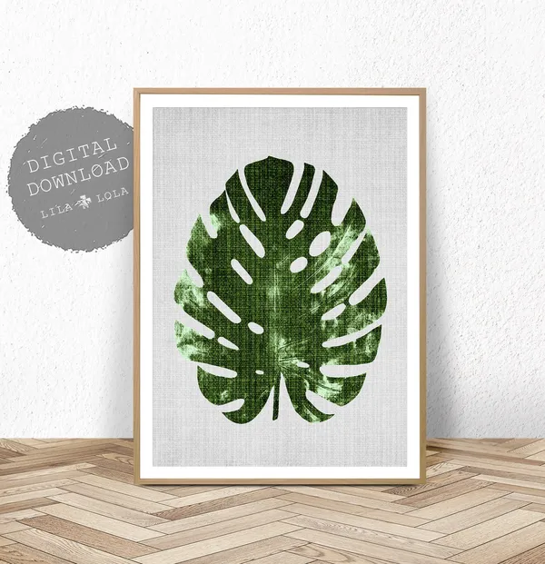 Monstera Leaf Botanical Art Print