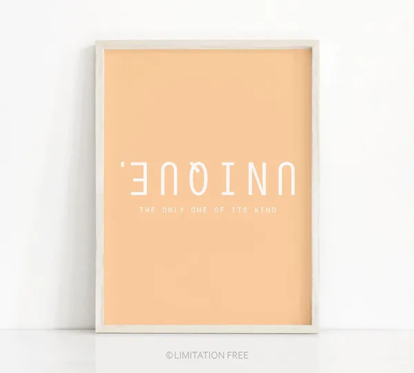 Peach Nursery Quote Typography Wall Art Print