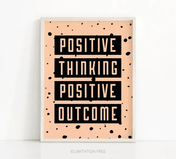 Inspirational Quote Typography Poster, Peach Print