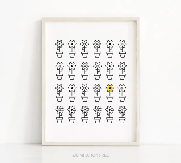 Sunflower Minimalist Botanical Flower Art Print