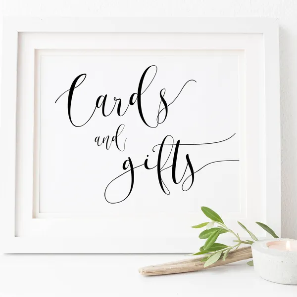 Cards And Gifts Wedding Sign, Gift Table Art Print