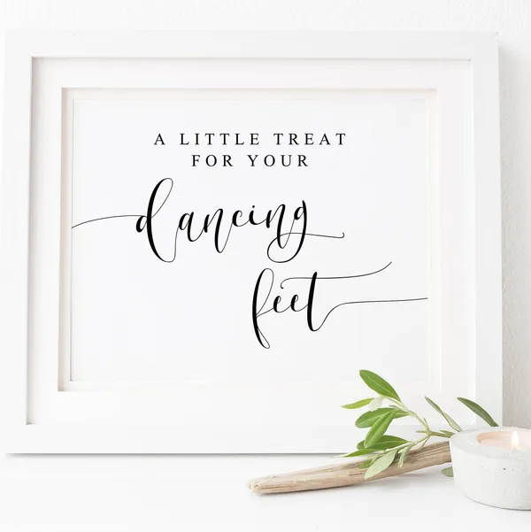 Dancing Shoes Wedding Sign, Flip Flop Print