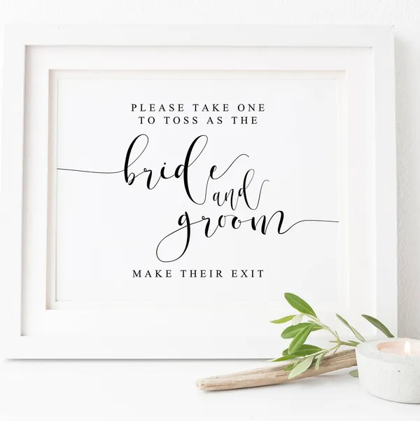 Wedding Toss Sign, Ceremony Exit Art Print