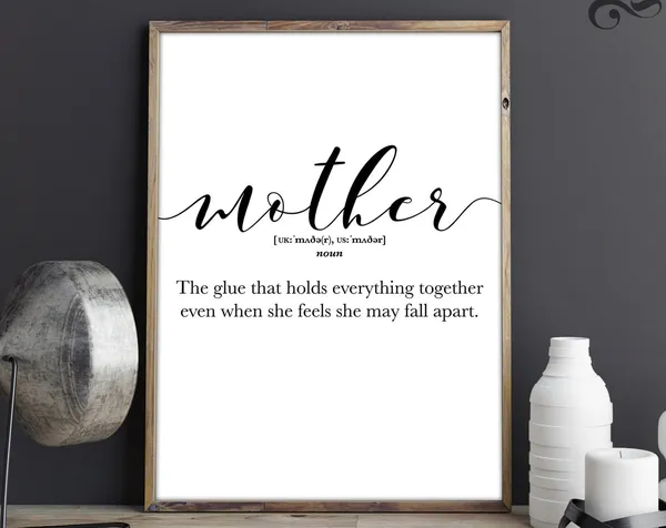 Mother Love Poster, Mother's Day Family Wall Art