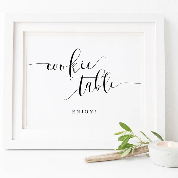 Cookie Bar Sign, Wedding Dessert Table Decor