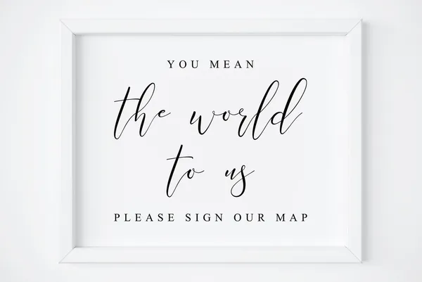 You Mean The World To Us Map Guest Book Sign