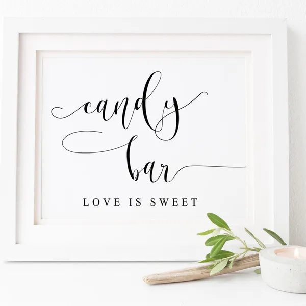 Candy Bar Wedding Sign, Love Is Sweet Decor