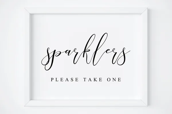 Sparklers Wedding Send-Off Sign, Love Poster