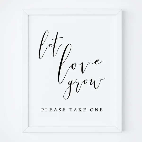 Let Love Grow Rustic Wedding Succulent Art Print