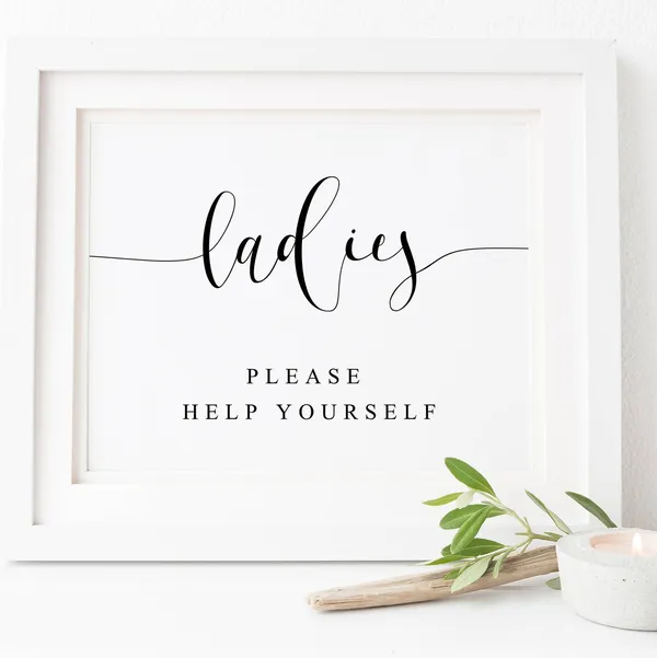 Wedding Bathroom Sign, Ladies Restroom Reception Print