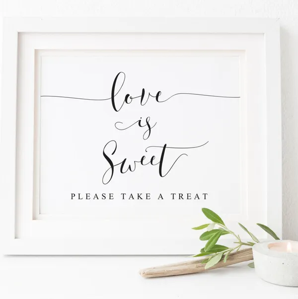 Love Is Sweet Sign, Wedding Candy Bar Poster