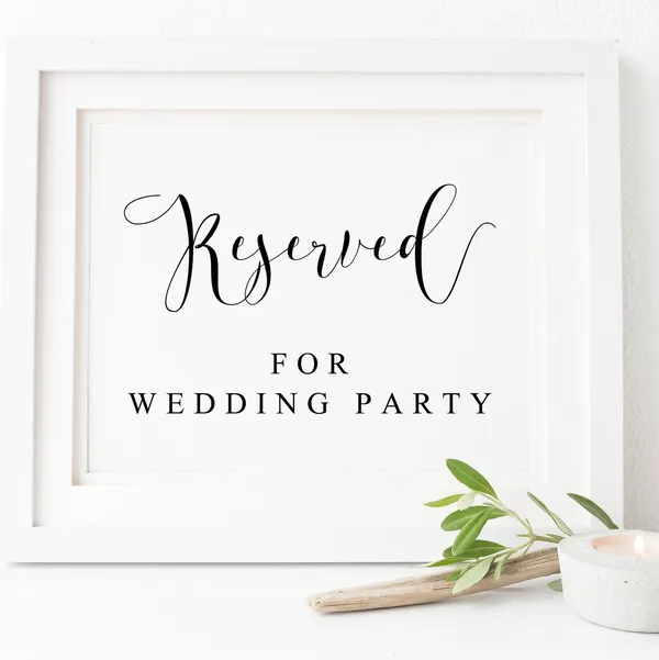 Reserved Wedding Party Sign Art Print