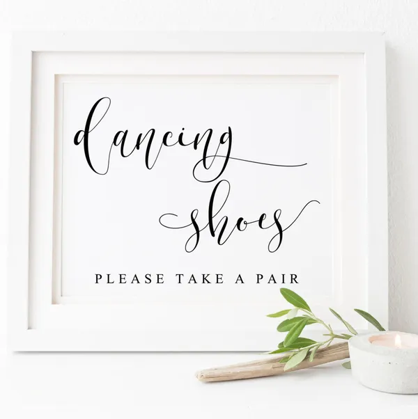 Dancing Shoes Wedding Sign, Valentine Love Art Print