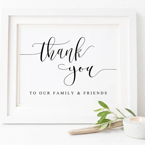 Thank You Wedding Sign, Wedding Decor Art Print