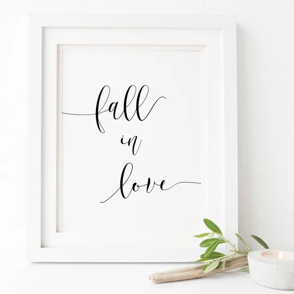 Fall In Love Wedding Sign, Autumn Reception Decor