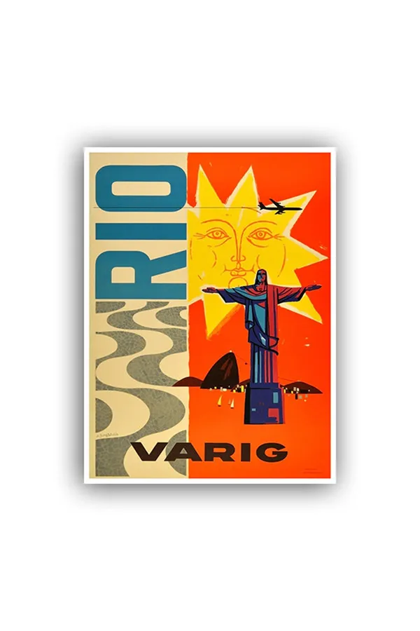 Brazil Vintage Poster, Rio De Janeiro Travel Poster