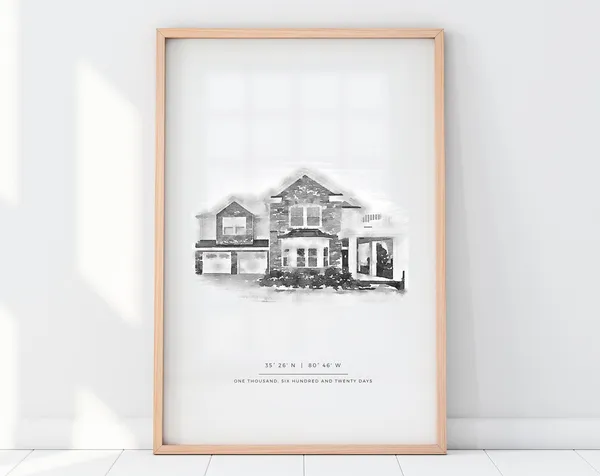 Custom House Portrait - Watercolor