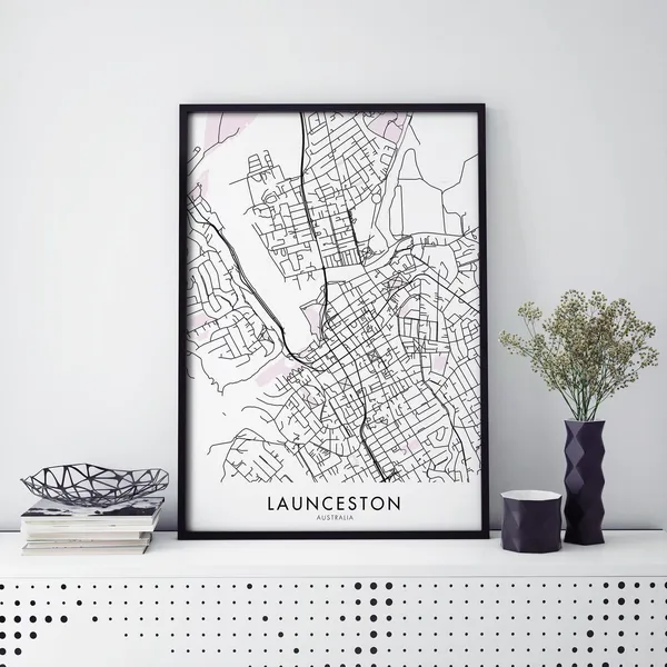 Launceston Tasmania Australia City Map Art Print