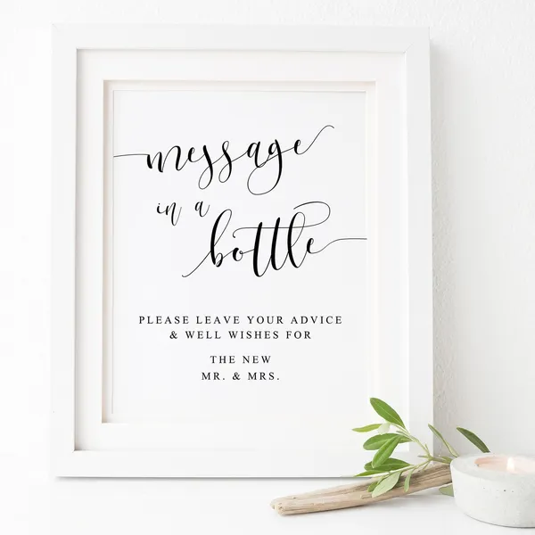 Message In A Bottle Wedding Guestbook Sign