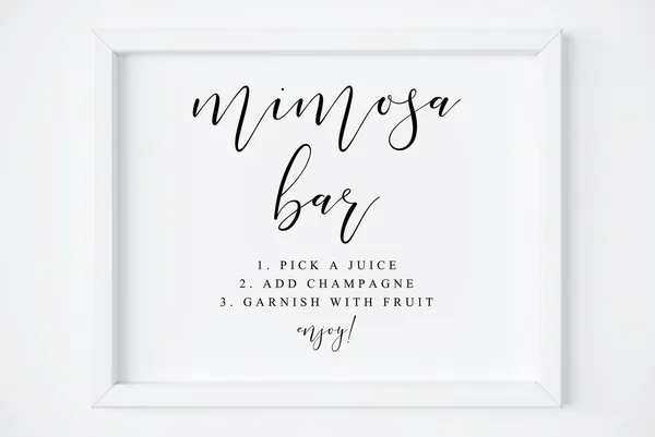 Mimosa Bar Sign Wedding Drinks Sign Print