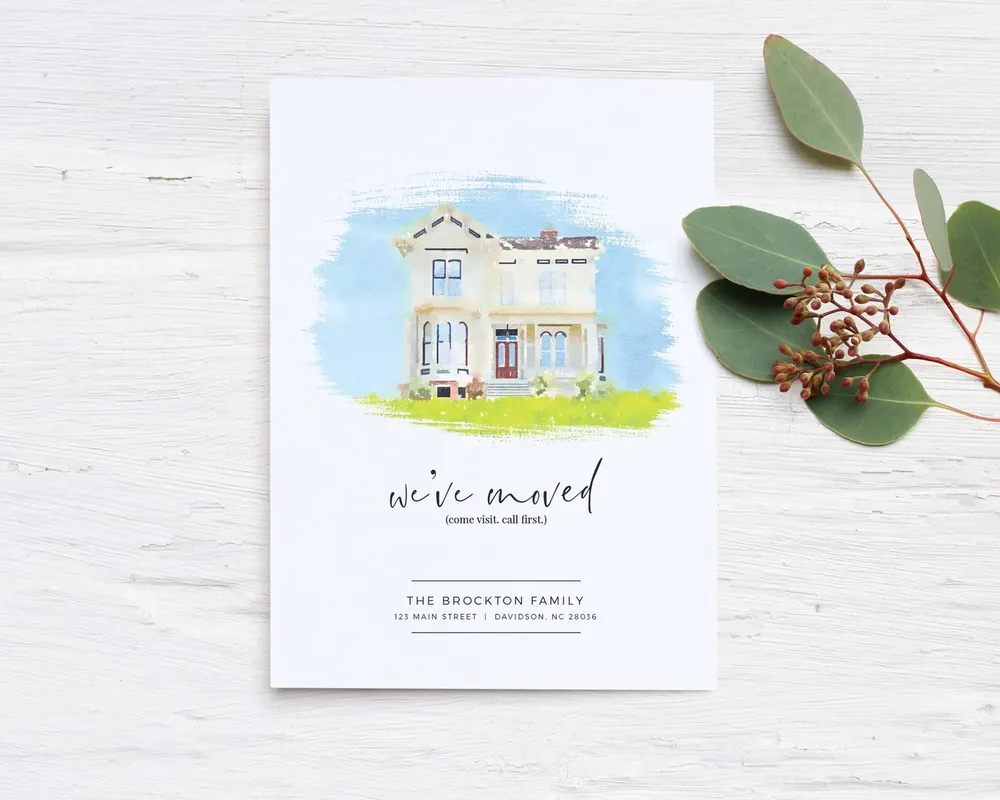 Custom House Portrait Moving Announcement Art Print - Image 3