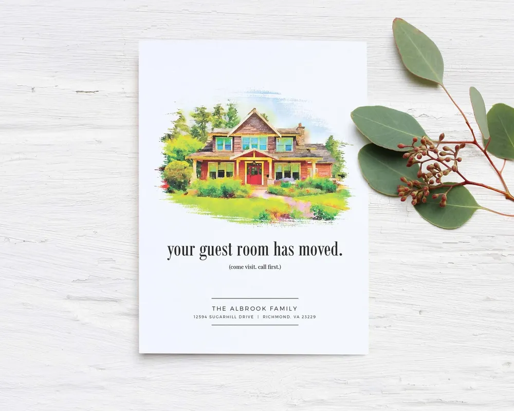 Custom House Portrait Moving Announcement Art Print - Image 4