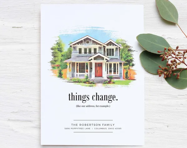 Custom House Portrait Moving Announcement Art Print