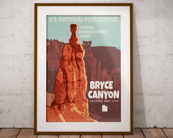 Bryce Canyon National Park Utah Vintage Travel Poster