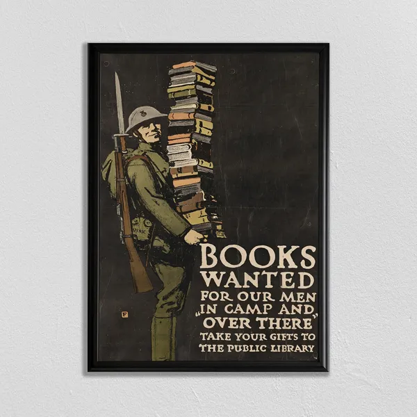 World War I Vintage Poster, Teacher Wall Art Print