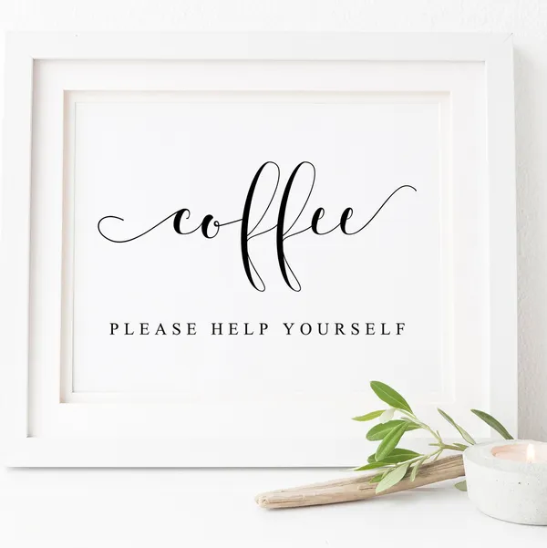 Coffee Bar Sign Wedding Coffee Bar Art Print