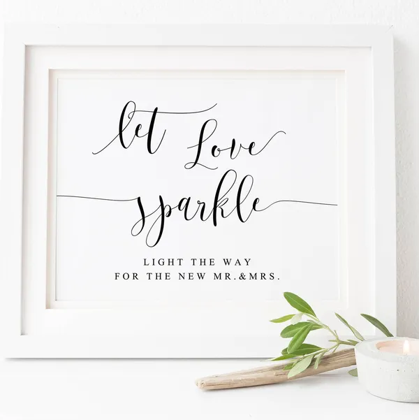 Let Love Sparkle Wedding Love Sign Art Print