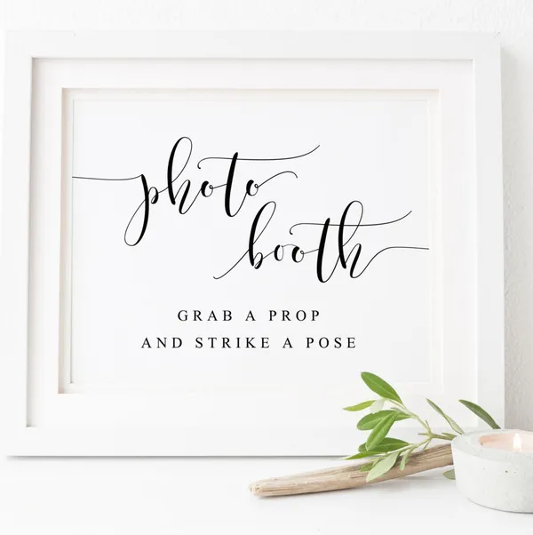 Photobooth Sign Wedding Reception Art Print