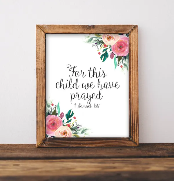 1 Samuel 1:27 Nursery Scripture Art Print