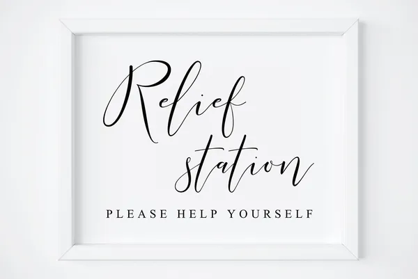 Relief Station Wedding Sign Print, Outdoor Event