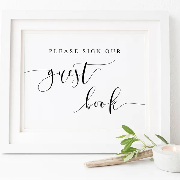 Please Sign Our Guestbook Wedding Guest Book Sign, Poster