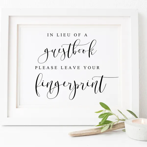 Please Leave Your Fingerprint Guestbook Sign Art Print
