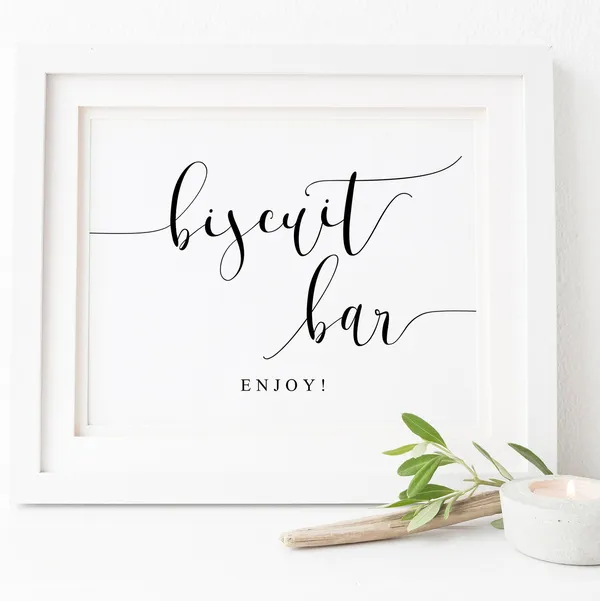 Biscuit Bar Wedding Sign, Breakfast Party Poster