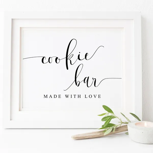 Cookie Bar Wedding Sign, Reception Party Art Print