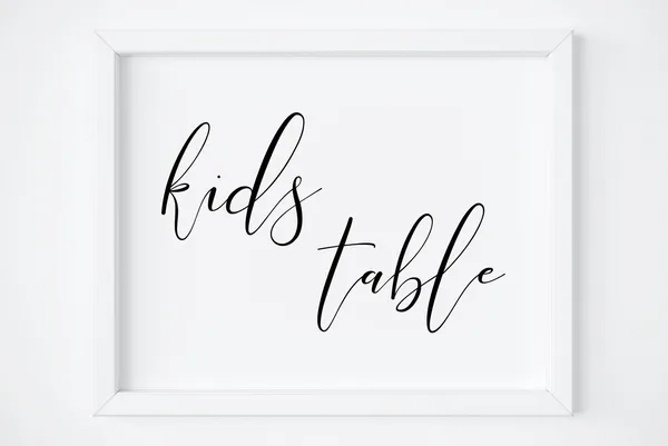 Kids Table Wedding Sign, Reception Decor Print