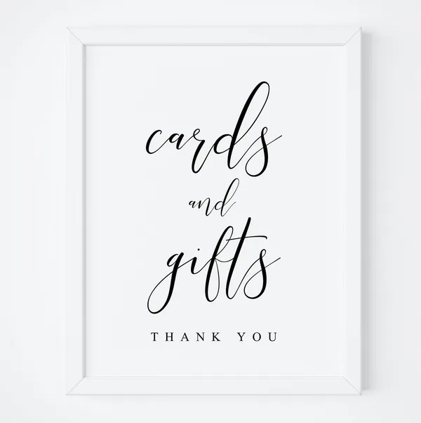 Cards And Gifts Wedding Reception Sign Poster