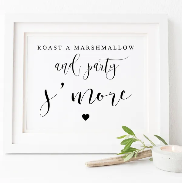 Smore Love Wedding Sign, Wedding Reception Art Print