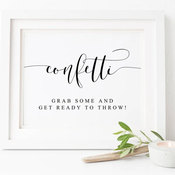 Confetti Wedding Ceremony Confetti Sign, Print
