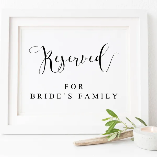 Reserved For Brides Wedding Ceremony Sign Art Print
