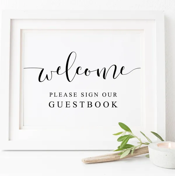 Welcome Please Sign Our Guestbook Wedding Sign