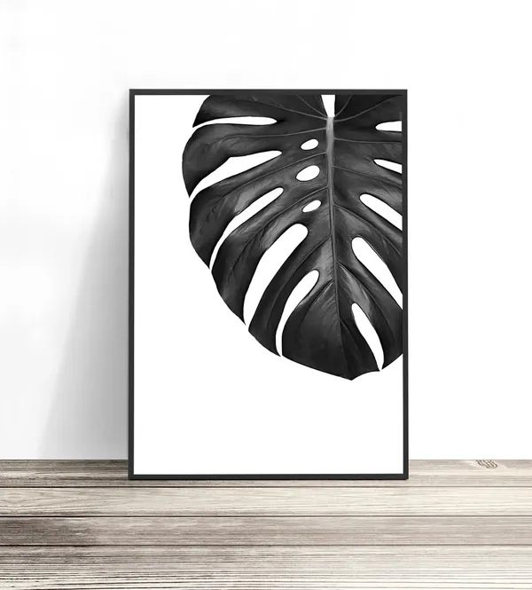 Monstera Leaf Print, Scandinavian Botanical Art Print