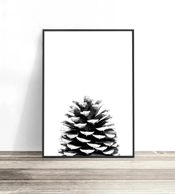 Pine Cone Print, Scandinavian Christmas Art Print