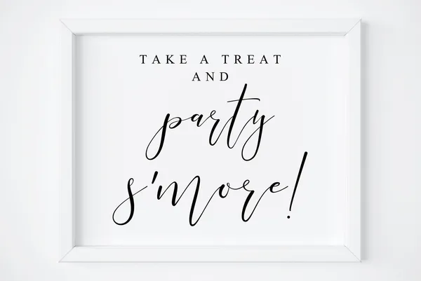 Party Smores Sign, Wedding Reception Treat Sign